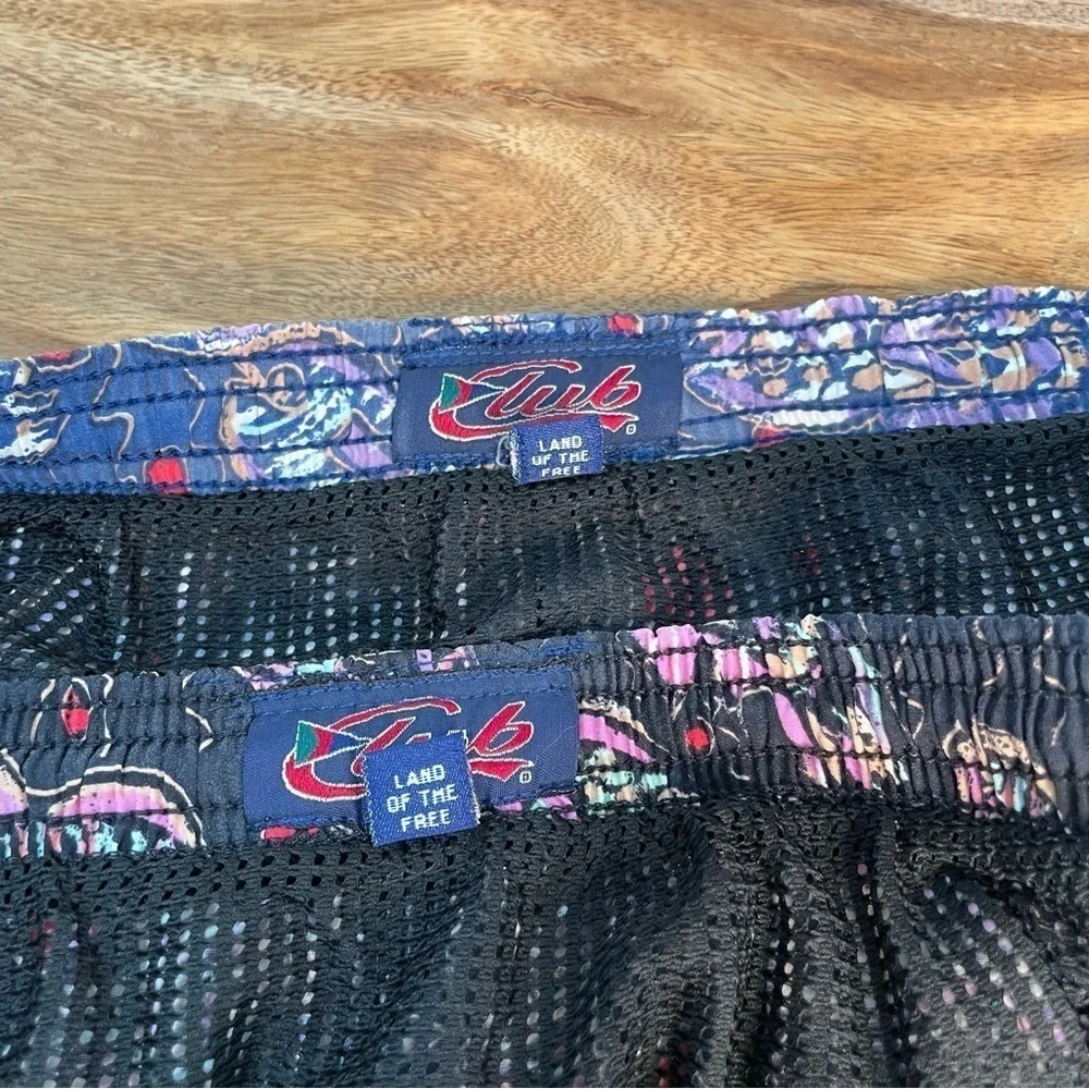 Club California Mens Swim Trunks two‎ pairs sz L Abstract Fish Vacation Ocean